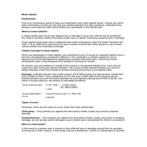 Motor Takaful