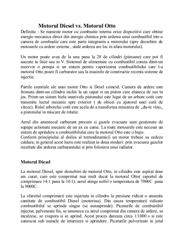 Motorul Otto Si Motorul Diesel