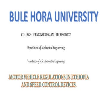 Motor vehicle regulation in ethiopia