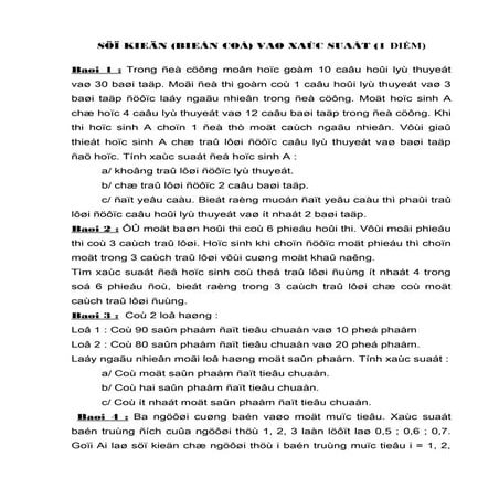 Mot so bai tap xac suat thong ke
