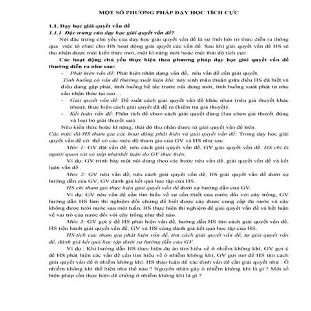 Mot so phuong phap day hoc tich cuc