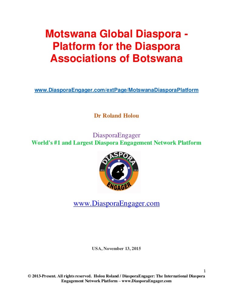 Motswana global diaspora, immigrants and refugees platform for the
