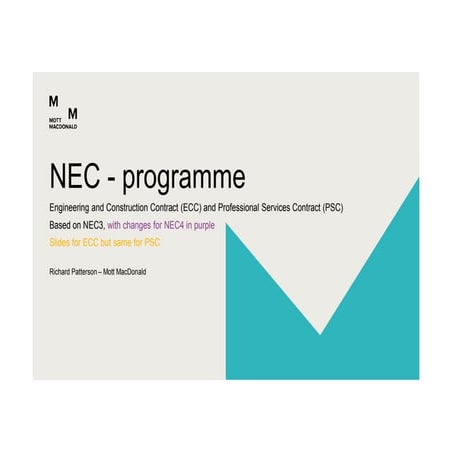 NEC Contracts - Programmes under ECC and PSC webinar