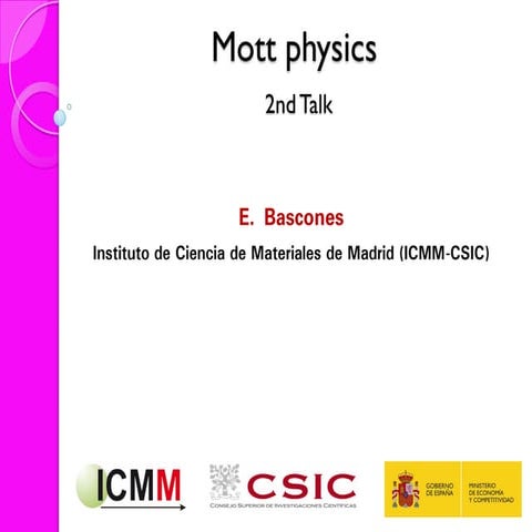 Mottphysics 2talk | PDF