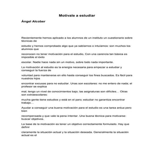 Motívale a estudiar