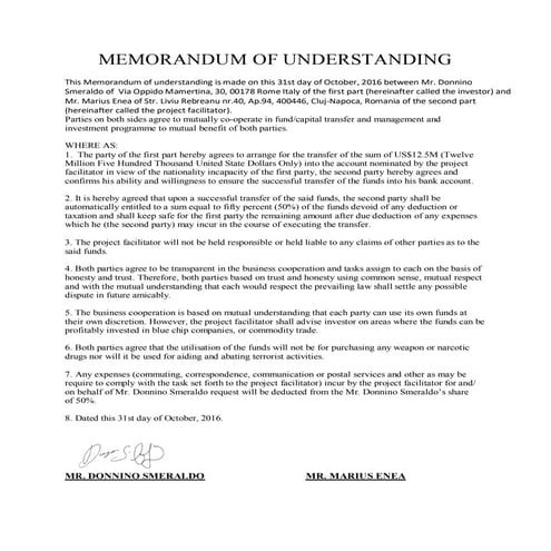 Mou agreement | PDF