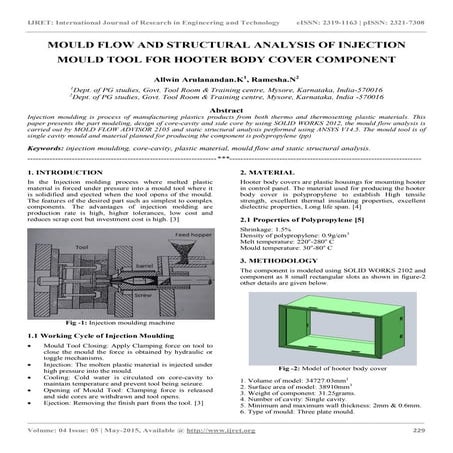 Mould flow and structural analysis of injection mould tool for hooter body co...