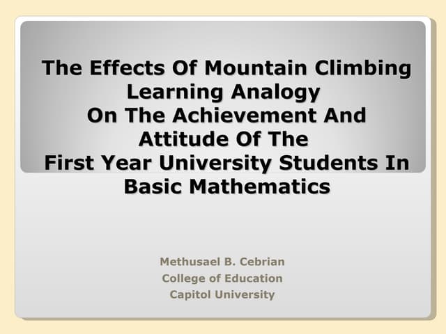 Mountain Climbing Analogy