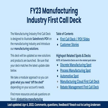 Industry Specific Solutions for a Customized World: Manufacturing and TDX22 R...