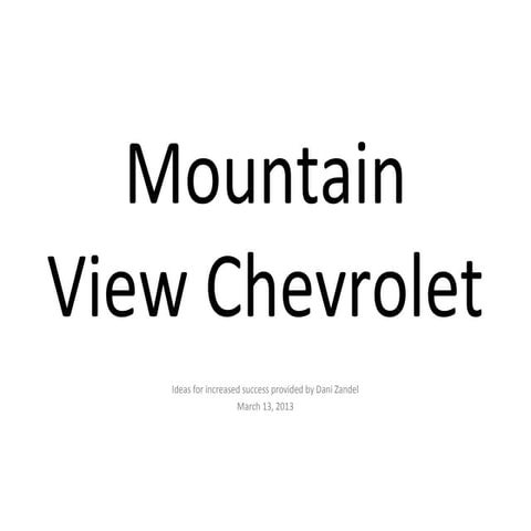 Mountain View Chevrolet Recommendations