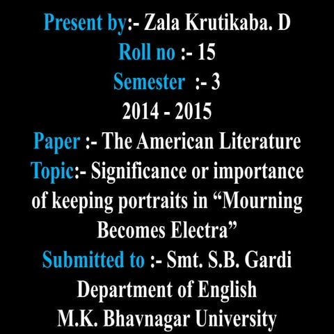 Mourning Becomes Electra