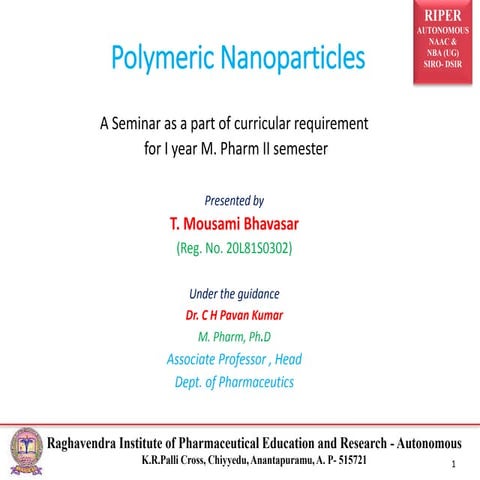 Polymeric nano particles 