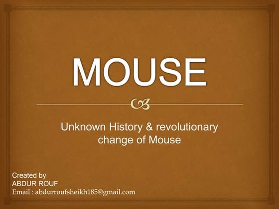 Presentation On Computer Mouse Pptx