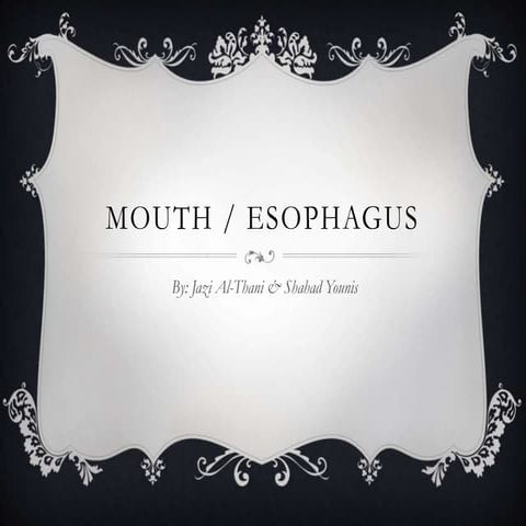 Mouth and Oesophagus 