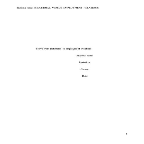 Move from industrial to employment relations revised