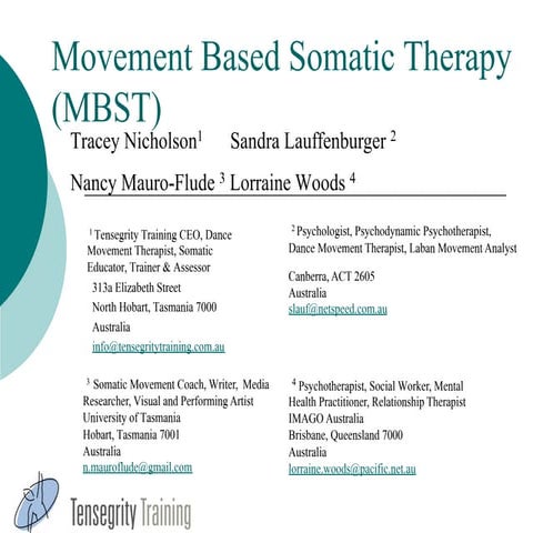 Movement based somatic therapy israel presentation march 2013 | PDF