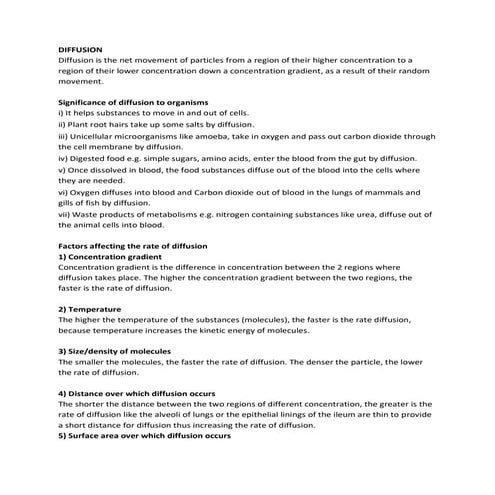 Movement in and out of a cell