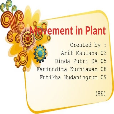 MOVEMENT IN PLANT PRESENTATION JUNIOR HIGH SCHOOL