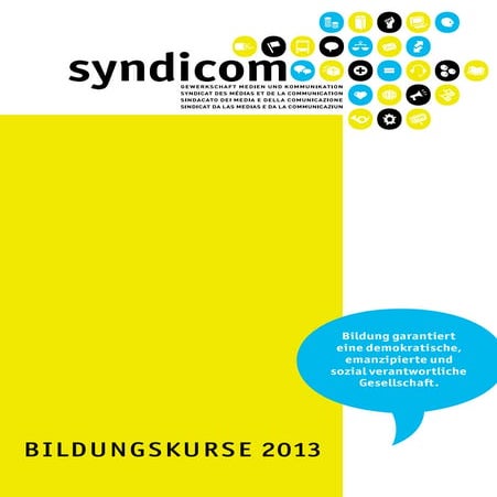 syndicom Bildungsprogramm 2013