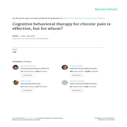 CBT for Catastrophizing?