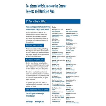 Move the GTHA Advocacy Material