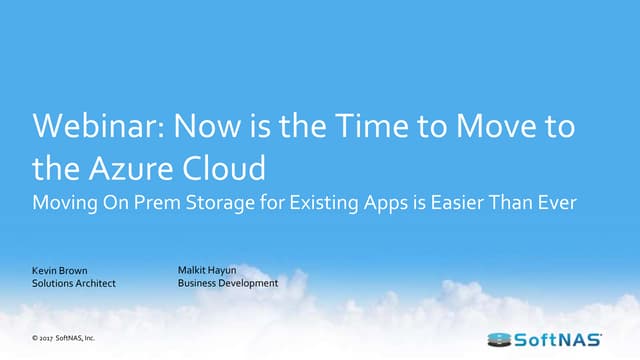 Make a Move to the Azure Cloud with SoftNAS