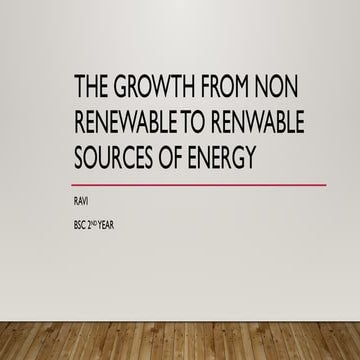 Move towards renwable sources of energies