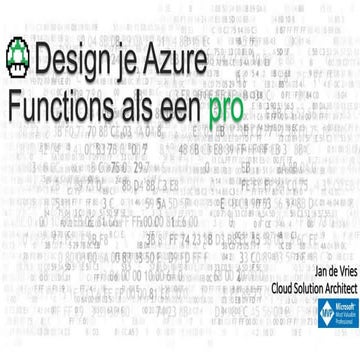 Move Up - Design je Azure Functions als een pro