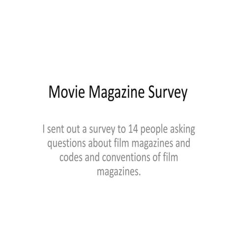 Movie Magazine Survey Analysis