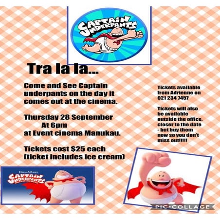 Captain Underpants Movie Night ad