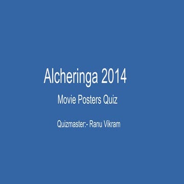 Answers of Movie Posters Quiz at Alcheringa'14