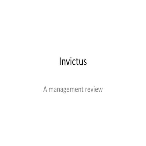 Leadership and Behavioural Learning - Invictus | PPT