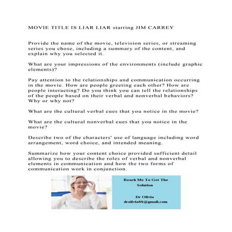 MOVIE TITLE IS LIAR LIAR starring JIM CARREYProvide the name o.docx