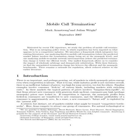 Movile call termination
