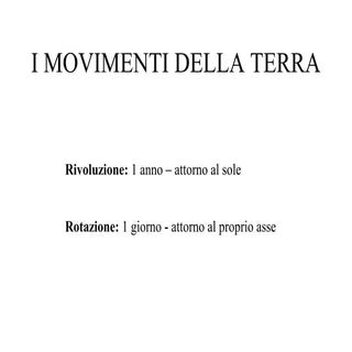 I Movimenti della terra