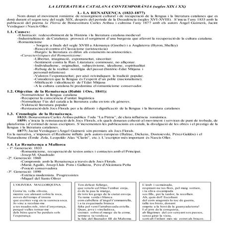 LITERATURA CATALANA SEGLES XIX I XX