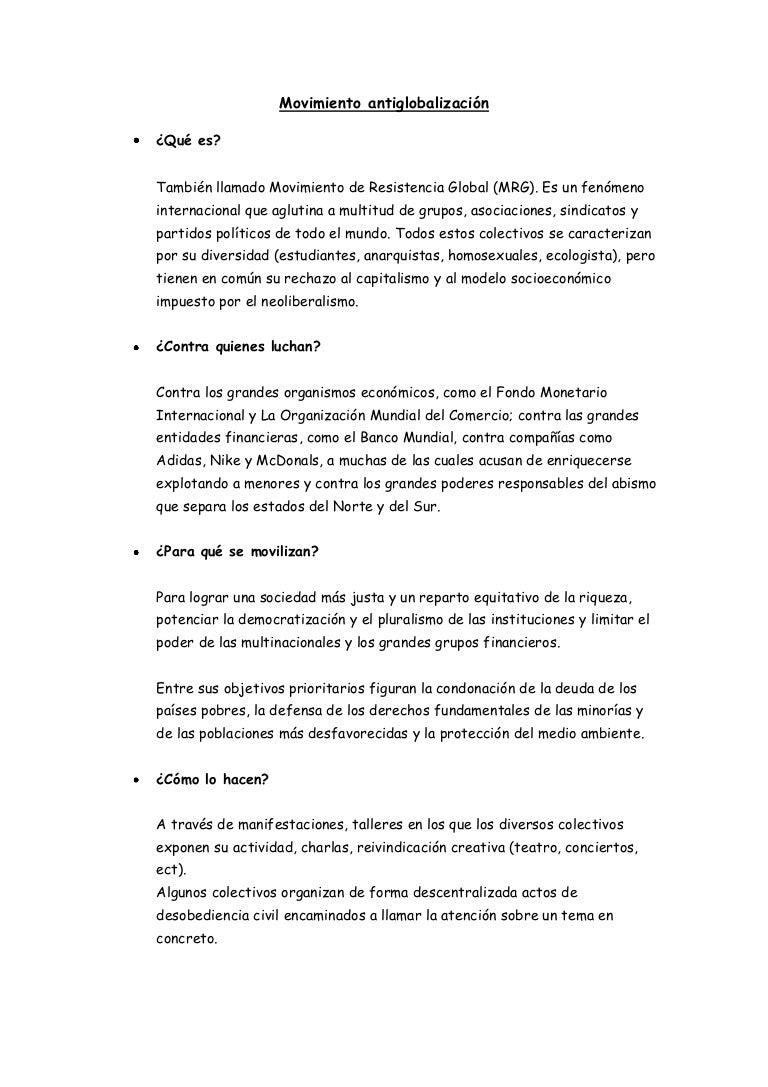 Movimiento Antiglobalización
