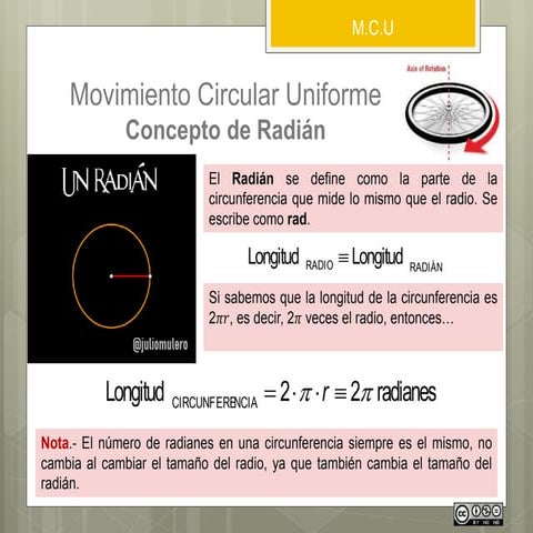 Movimiento Circular Uniforme (Radián)