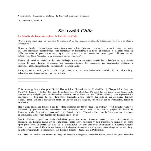 Movimiento nacionalsocialista de los trabajadores chilenos   se acabo chile