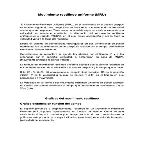 Movimiento rectilíneo uniforme