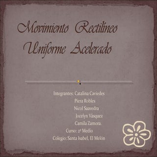 Movimiento  rectilíneo uniforme  ac...