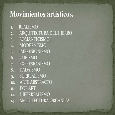 Trabajo sobre algunos movimientos artisticos.