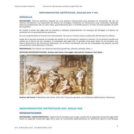 Movimientos artísticos s xix y xx