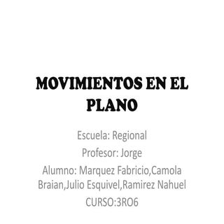 Movimientos en el plano