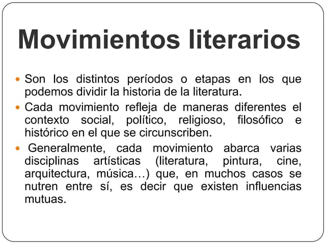 Movimientos literarios  