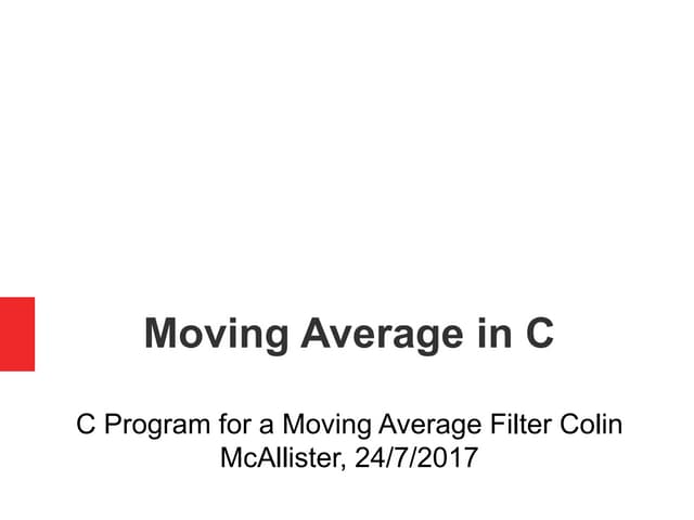 Moving Average Filter in C