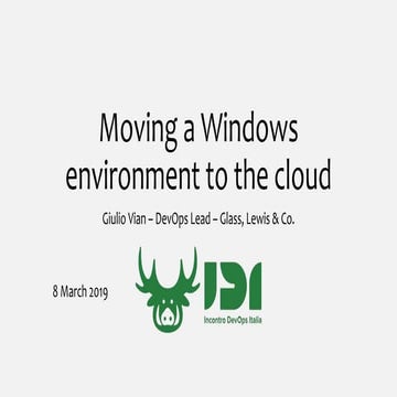 Moving a Windows environment to the cloud