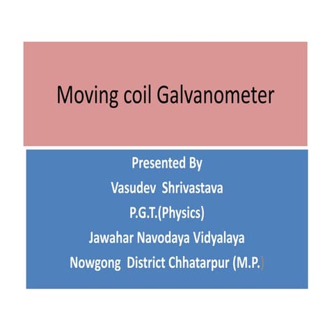 Moving coil galvanometer