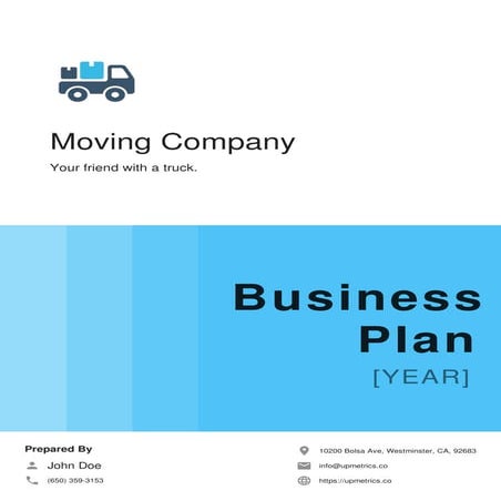 Moving Company Business Plan Example | Upmetrics