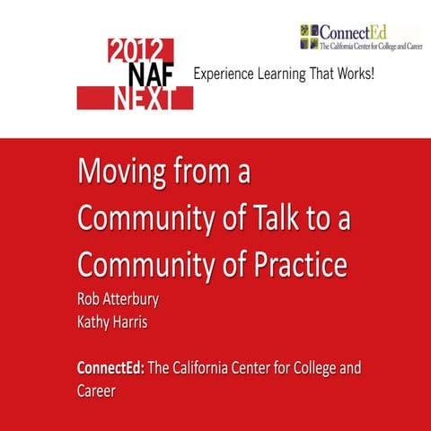 Moving from a community of talk to a community of practice